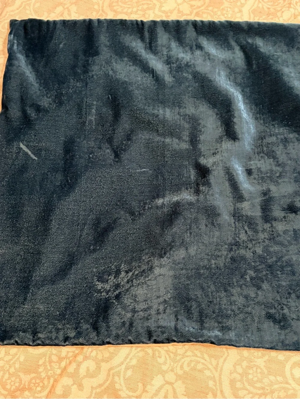 20x20 Lush Velvet West Elm Deep Navy Pillow Cover linen back